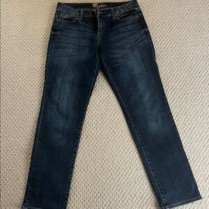 Kut From the Kloth Mid Rise Straight Leg Dark Blue Jeans Size 8